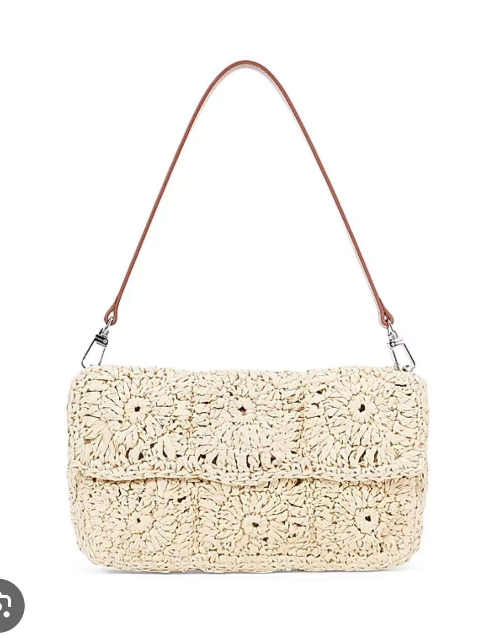 Like New Staud Timmy Shoulder Bag, Natural Crochet